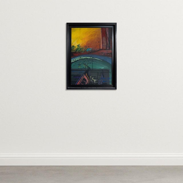 Jaume Genovart, Abstract Geometric Composition, 1980s, Oil on Board, in Good conditions. Designed 1980 to 1989