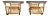 Pair of Bamboo + Rattan Side Tables | Style of Franco Albini For Sale