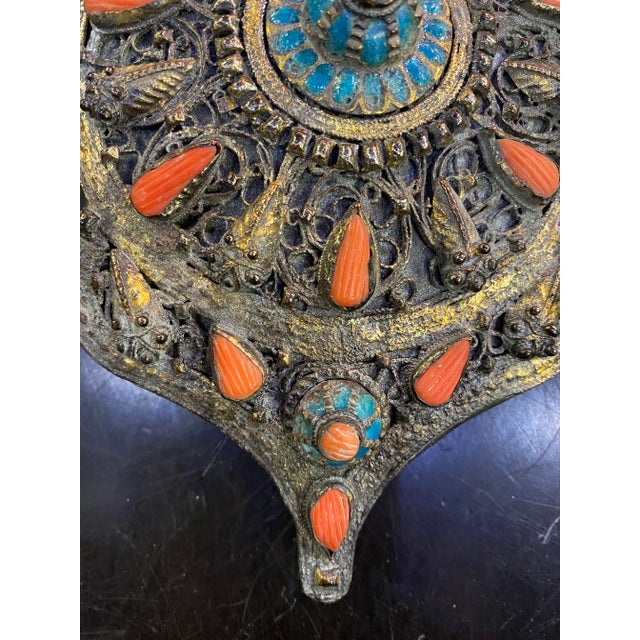 Mid 20th Century Mid 20th Century Sterling Silver Mirrored Tribal Wall Hanging For Sale - Image 5 of 6