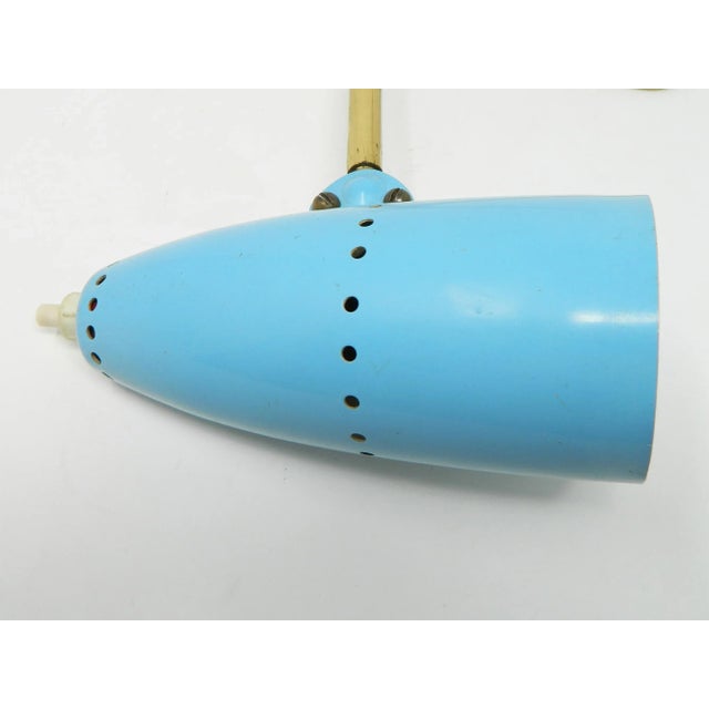 Metal Mid-Century Light Blue Wall or Table Lamp by Rupert Nikoll, Vienna, 1950s For Sale - Image 7 of 10