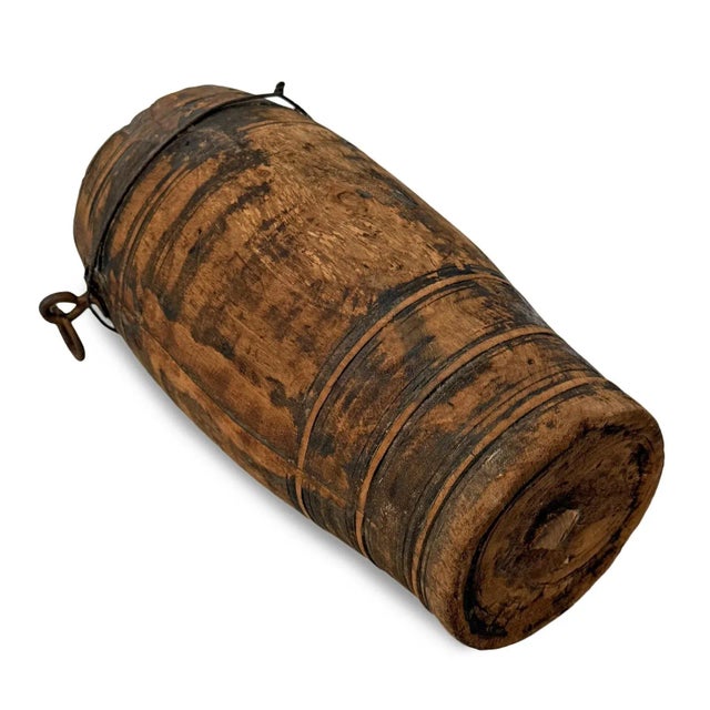 India Vintage Rustic Wood Water Pot For Sale - Image 4 of 4