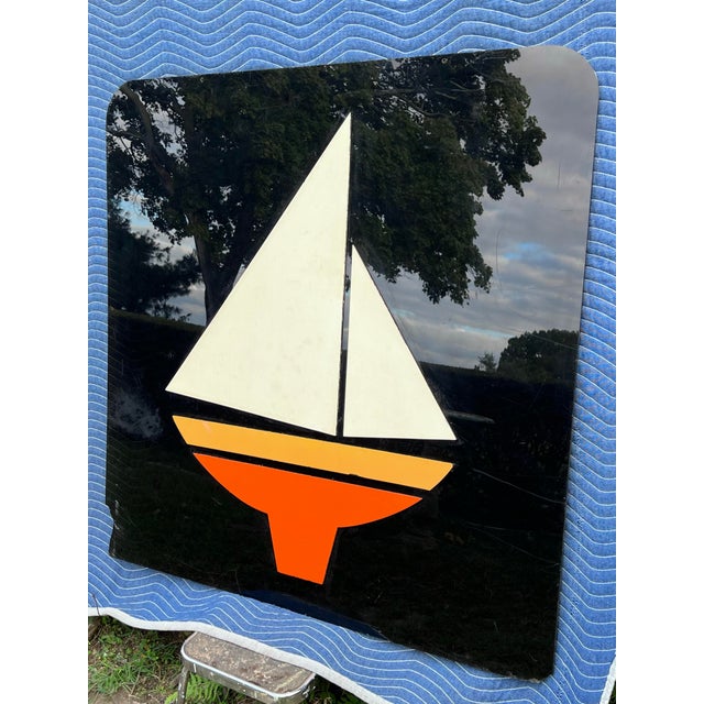 Abstract Large Vintage Sailboat Sign Double-Sided For Sale - Image 3 of 4