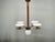Czech Art Deco Chrome and Opaline Glass Chandelier in Walnut, 1930s For Sale - Image 3 of 17