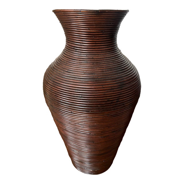 1970s Gabriella Crespi Style Pencil Reed Floor Vase Chairish