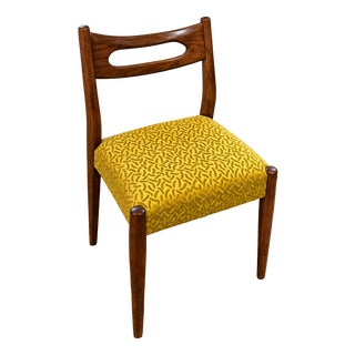 Mid-Century Modern Wooden Dining Chairs with Mustard Yellow Upholstery, 1960s, Set of 6 For Sale