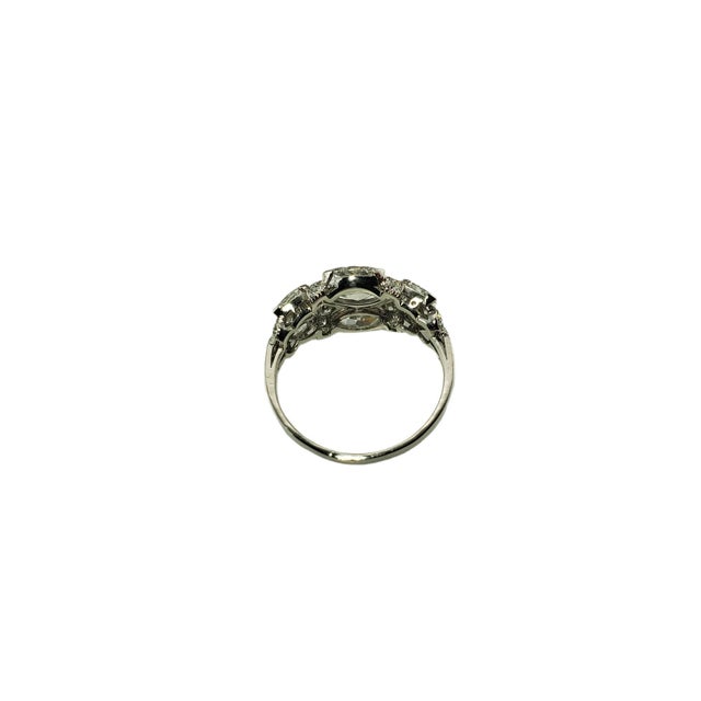 Mid 20th Century 14 Karat White Gold Diamond Ring Size 8 JAGi Certified #21365 For Sale In New York - Image 6 of 8