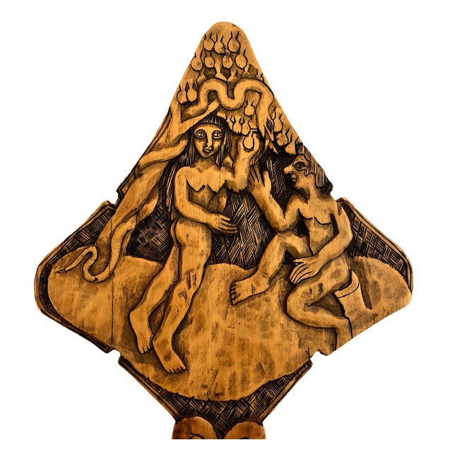 On offer is an exceptional, authentic Ethiopian Orthodox Tewahedo (Coptic) processional blessing cross, intricately carved...