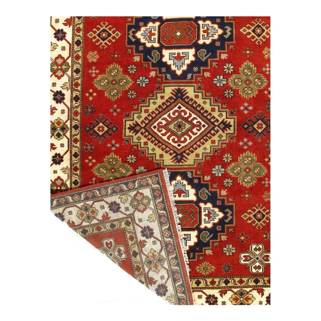 Traditional 2020s Fine Hand Knotted Kazak Design For Sale - Image 3 of 4