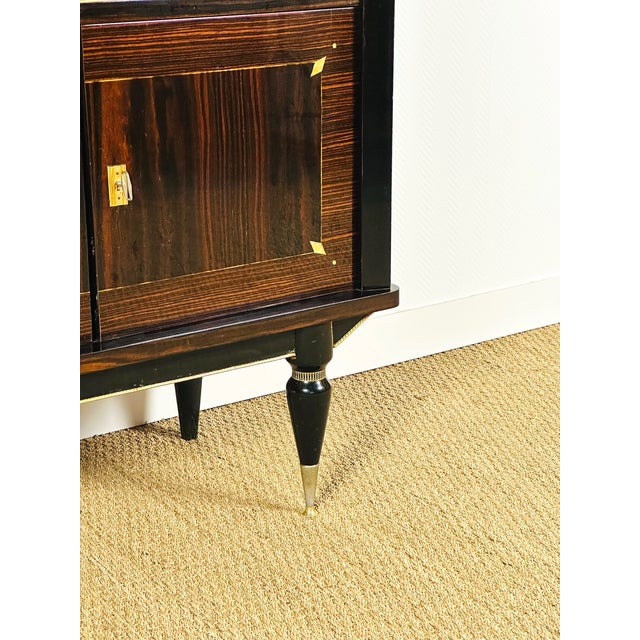 Wood Art Deco Display Case in Macassar Ebony, 1940 For Sale - Image 7 of 17