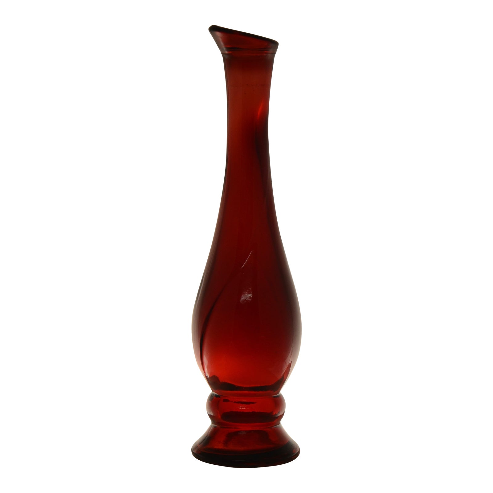 Ruby Red Glass Bud Vase | Chairish
