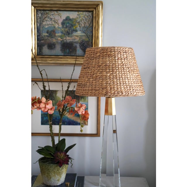 English 16" Empire Lamp Shade in Water Hyacinth For Sale - Image 3 of 3