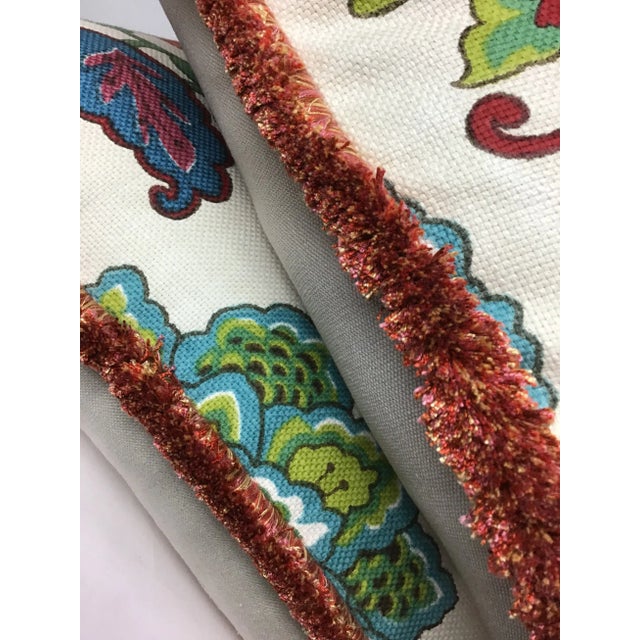 Boho Chic Pillows Printed in Multicolor Botanical - a Pair For Sale In New York - Image 6 of 7