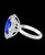 Contemporary 4.5 Carat Diffused Blue Sapphire and Diamond 18 Karat White Gold Cocktail Ring For Sale - Image 3 of 18