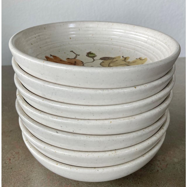 Circa 1959 Metlox PoppyTrail Woodland Gold Stoneware Coupe Bowls – Set of 7 For Sale - Image 18 of 18