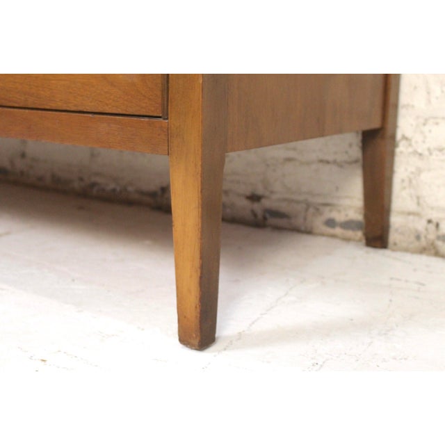Vintage Mid-Century Modern Three Drawer Walnut Dresser For Sale - Image 10 of 12