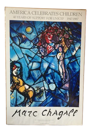 1987 UNICEF 40th Anniversary Marc Chagall Poster