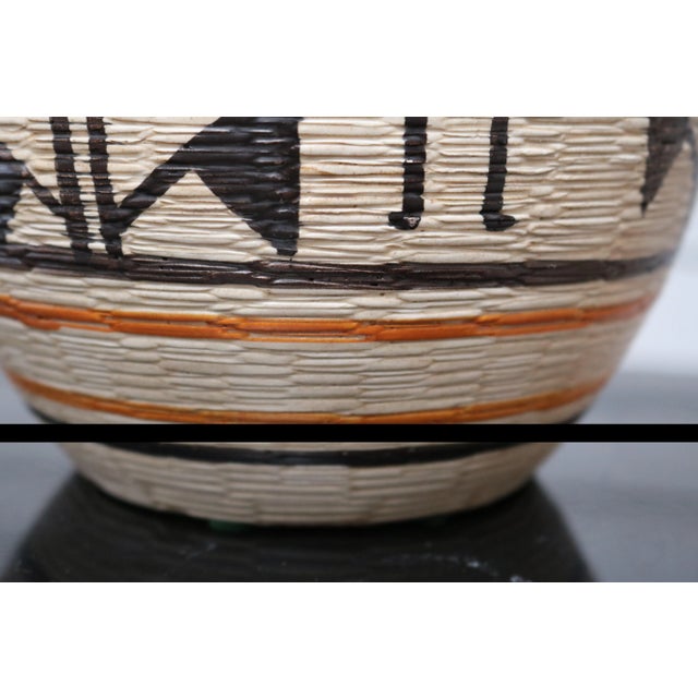 1970s Cream Ceramic Vase With Native Motif by Berkeley House For Sale - Image 5 of 8