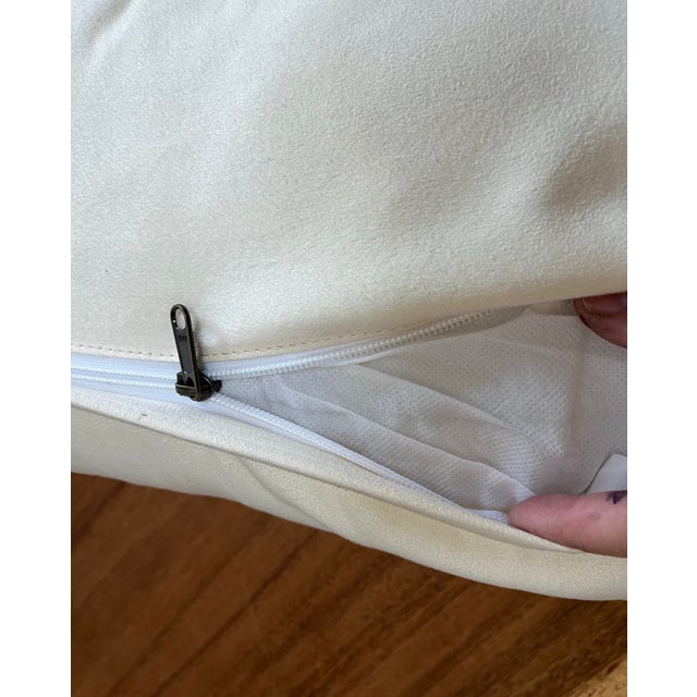 Modern Rare 30” Long Silver and White Luxury Cowhide Pillow For Sale - Image 3 of 6
