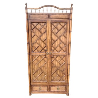 Thomasville Brighton Pavilion Faux Bamboo Armoire For Sale