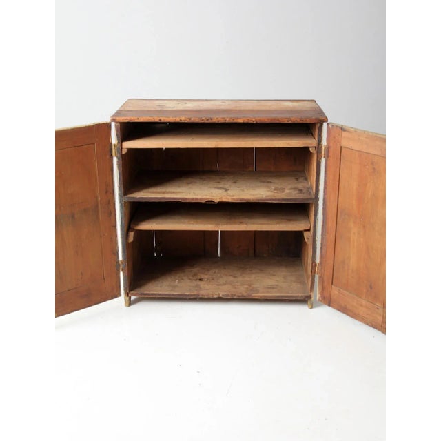 Farmhouse Antique Primitive Cabinet Cupboard For Sale - Image 3 of 13