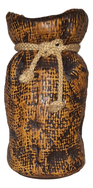 Vintage Ceramic Vase in the shape of Open Sack with Visual Rope Closure by Bay-Keramik, 1970s