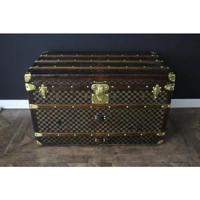 Courrier Steamer Trunk in Damier Canvas from Louis Vuitton, 1889 For Sale - Image 11 of 18