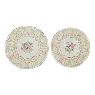 Vintage Queen Anne "Royal Bridal Gown" Duo- 1949 English Bone China- Dessert & Tea/Side Plate For Sale