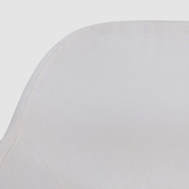 White Bo Concept Veneto Modern White Swivel Lounge Chair With Metal Base For Sale - Image 8 of 10