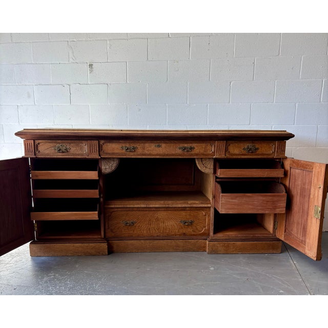 Wood 19th Century English Oak Sideboard For Sale - Image 7 of 12