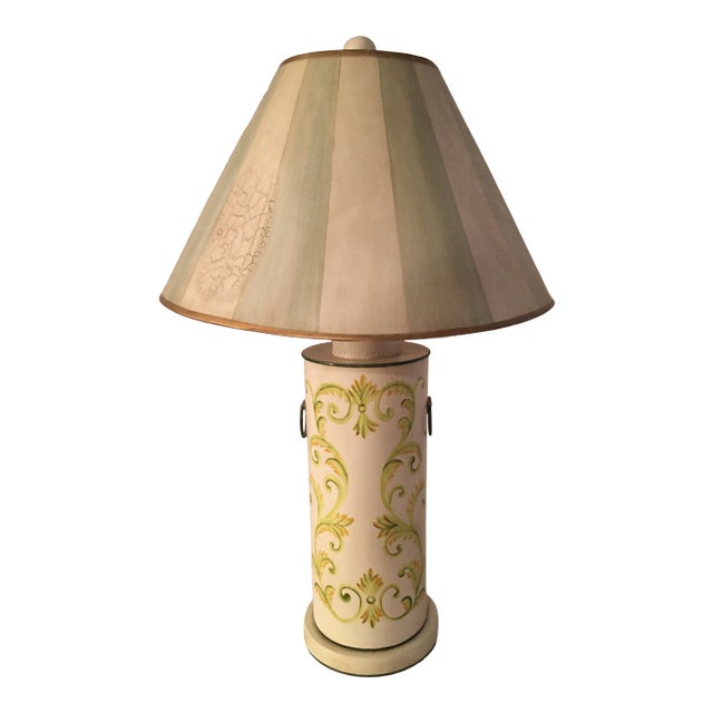 1970’s Tole Cylinder Table Lamp For Sale