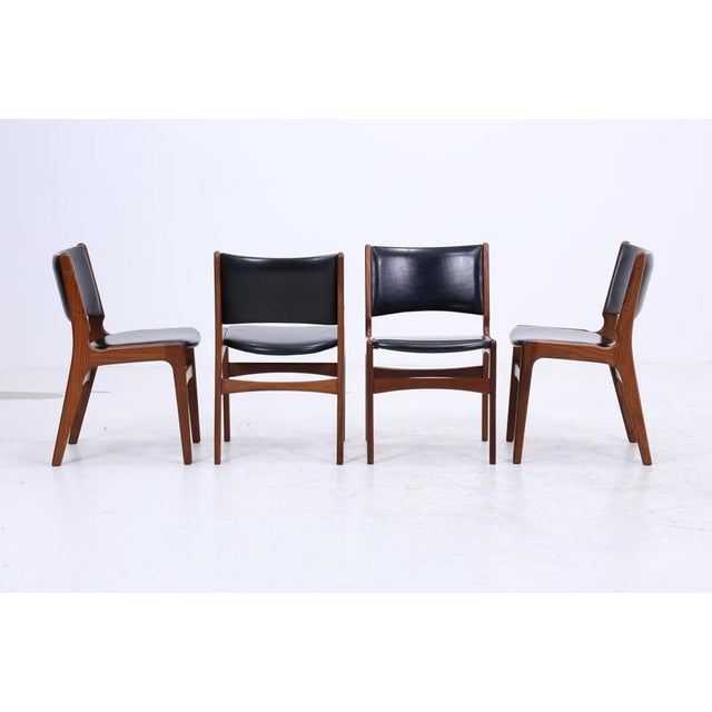 Rare set of 4 teak chairs by Erik Buch "Model 89". The webbing and seat upholstery have been professionally renewed. by...