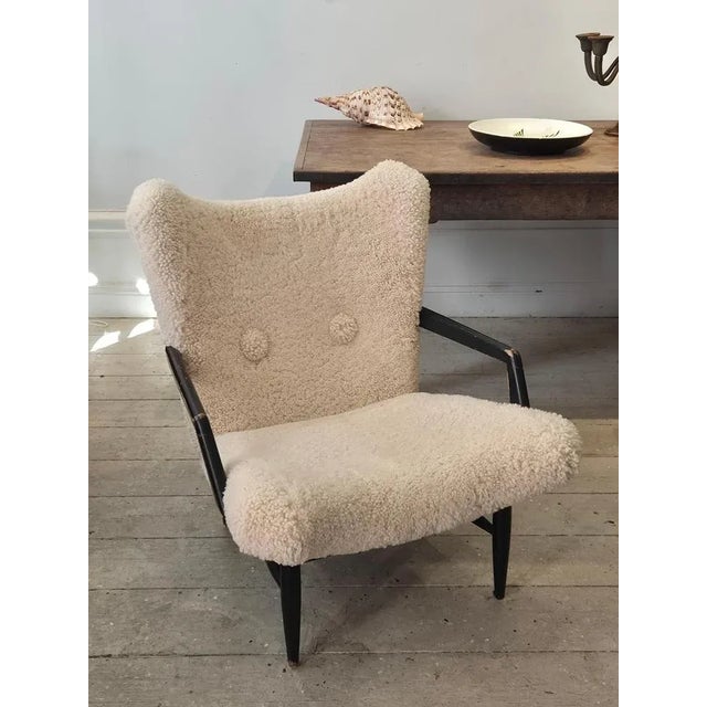 Swedish Modern Easy Chair in Sheepskin from Svante Skogh, 1950s For Sale - Image 6 of 10