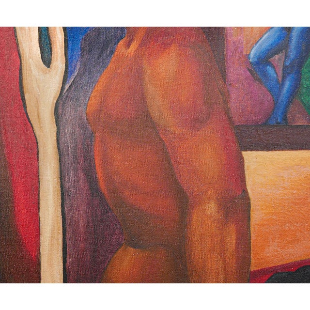 Brown Warm-Toned Abstract Figurative Portrait of Boxer Jack Johnson, 1950s For Sale - Image 8 of 9
