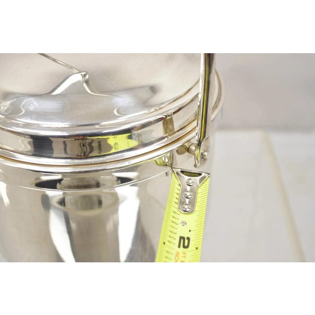 Vintage Wallace Mid Century Modern Silver Plated Glass Lined Hinged Ice Bucket For Sale - Image 9 of 11