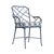 Brown Jordan Calcutta Arm Chair in Sapphire with Sapphire Stripe and Sea Salt Welt Cushions For Sale