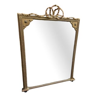 Large Antique 19th Century English Gilt Overmantle Mirror For Sale