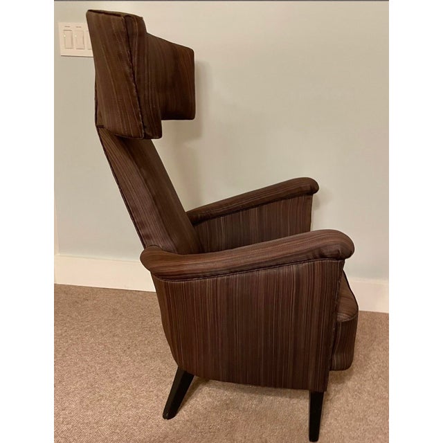 Attributed to Gio Ponti mid-century Italian design upholstered chair is characteristic of its traditional solid, well-...