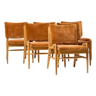 John Keal for Brown Saltman Mid Century Bleached Mahogany Dining Chairs - Set of 6 For Sale