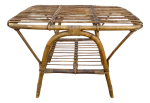 Italian Rattan Coffee Table in the style of Franco Albini, 1960s