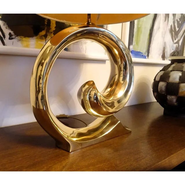 Brass Table Lamp by Erwin Lambeth, 1980s For Sale - Image 10 of 11