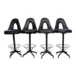 1970s Mid Century Modern Bar Stools - Set of 4 For Sale