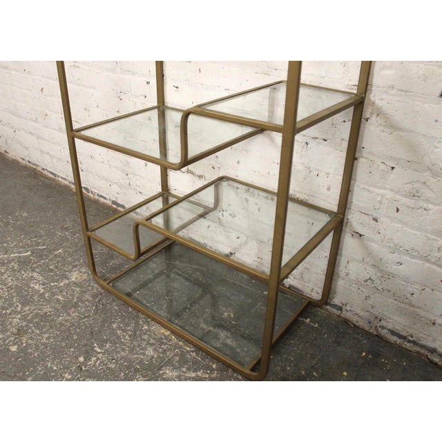 Brass Vintage Mid-Century Multitiered Bronze Plated Waterfall Shelf For Sale - Image 8 of 13