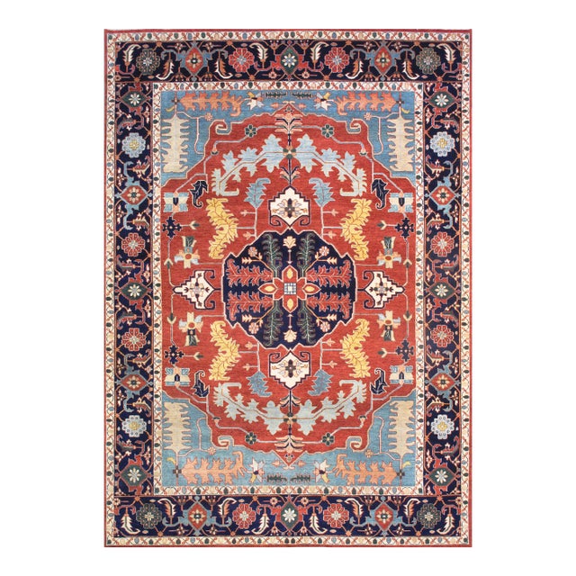 Pasargad Home Serapi Rust Wool Area Rug- 7' 9'' X 10' 1'' For Sale