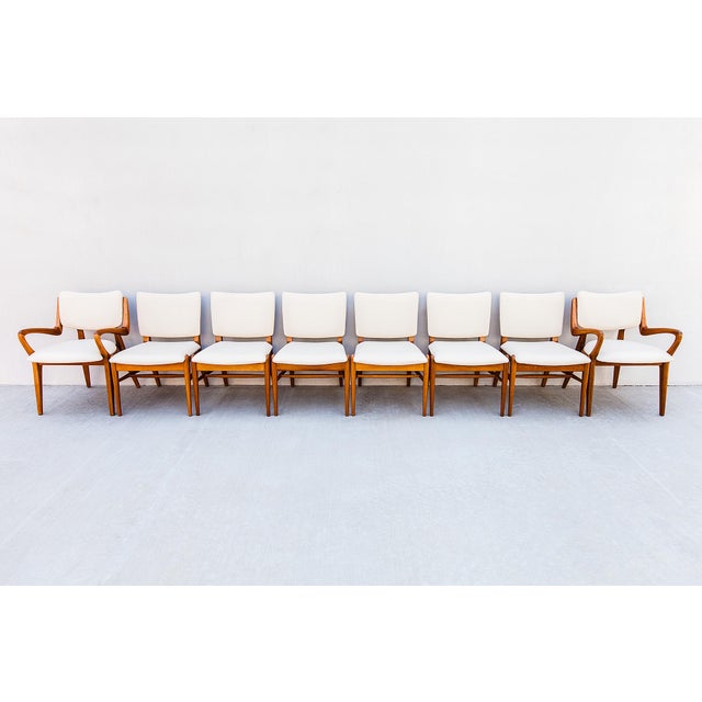 Restored 1950s Brown Saltman Solid Mahogany Dining Chairs in Edelman Leather For Sale - Image 17 of 18