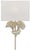 The Gingko Silver Wall Sconce is a botanical-inspired fixture with a distressed silver leaf finish on its wrought iron...