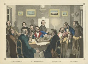 Gentleman Playing a Tense Game of Chess, Paper