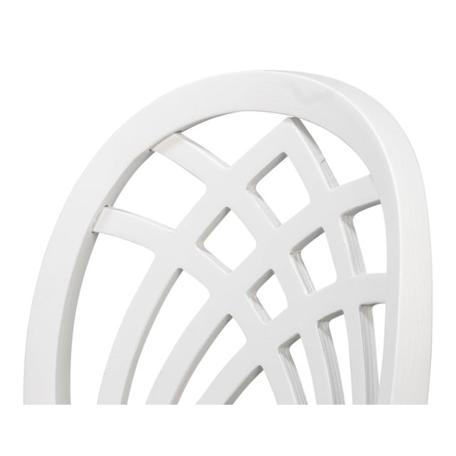 Wood Neoclassical Dining Chairs with Ribbon Backs in White, Sets of 2 For Sale - Image 7 of 11