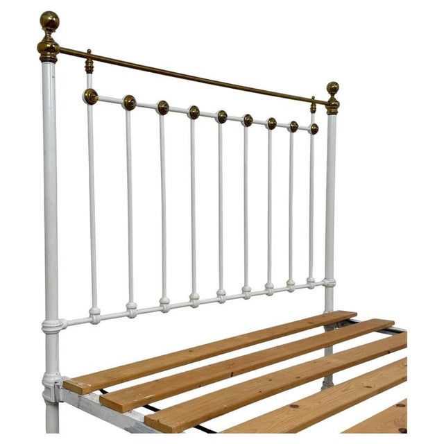 Antique Victorian Brass and Iron King Size Bed, 1800s For Sale - Image 4 of 8