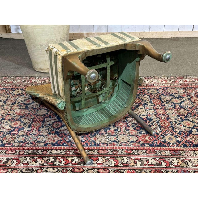 Cream English Armchair from Lloyd Loom Company, 1930s For Sale - Image 8 of 11
