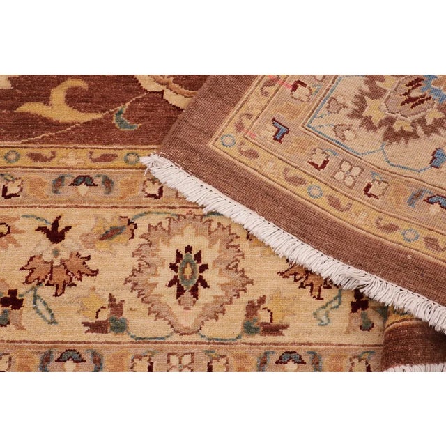 Textile 1990s Boho Chic Kafkaz Brown/Tan Wool Rug -8'11 X 11'5 For Sale - Image 7 of 7